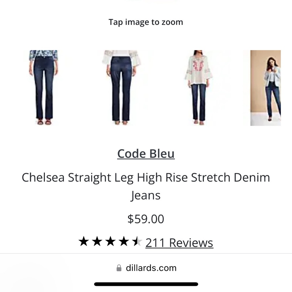 Dillard’s Code Bleu Straight Jeans